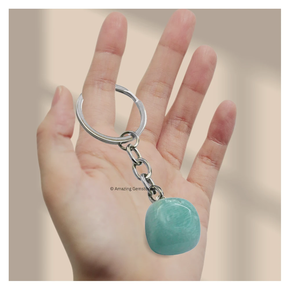 Amazonite Keychain Keys Holder (Tumble)
