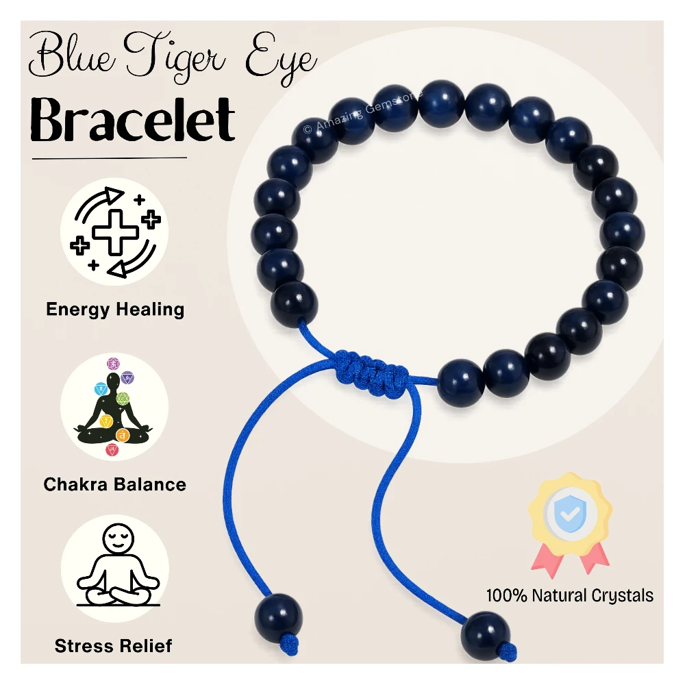 Blue Cats Eye Bracelet (Adjustable)