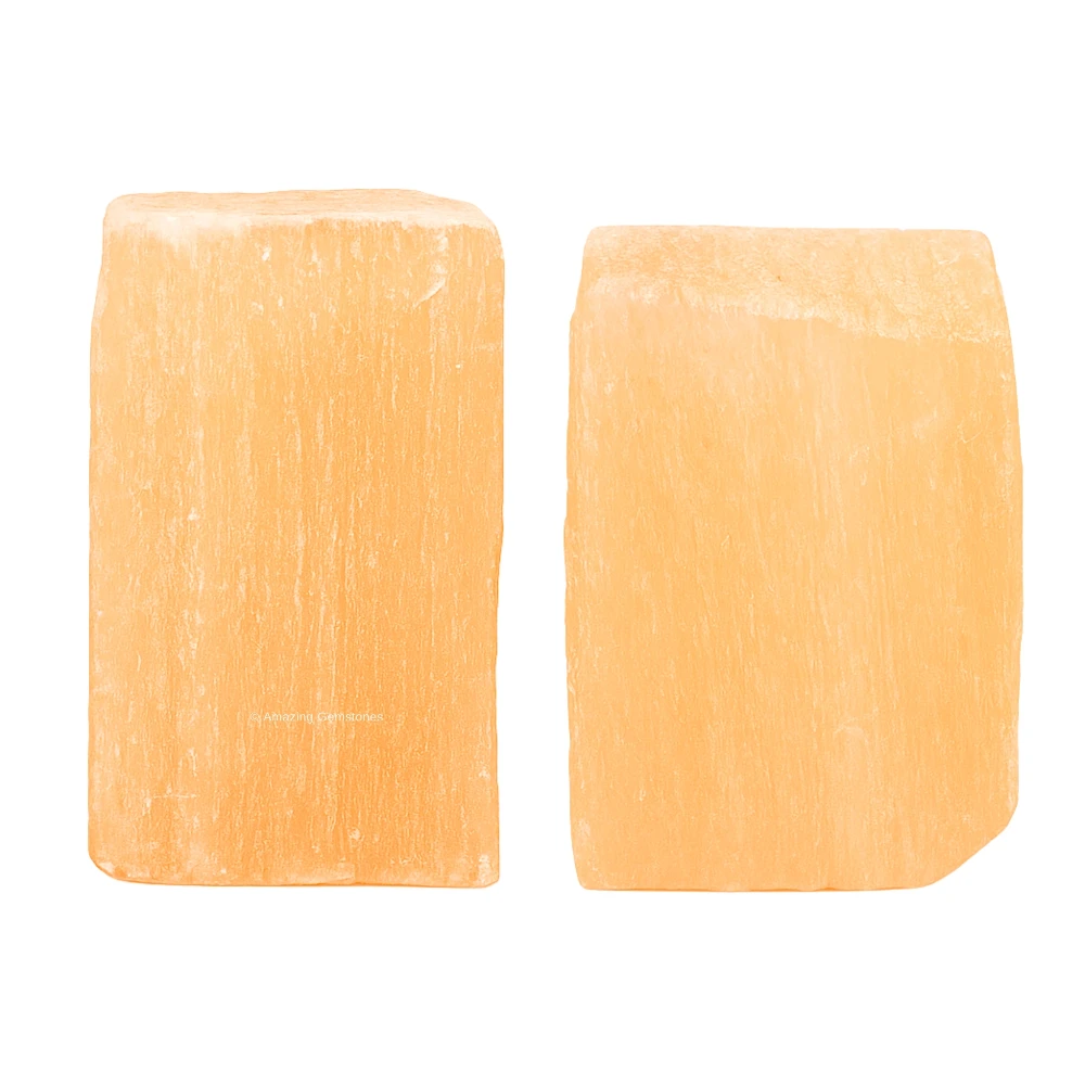 Orange Selenite Raw Crystals (2 Pieces)