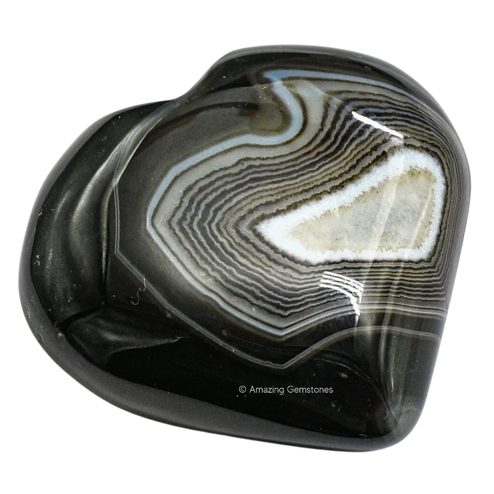 Black Onyx Agate Heart