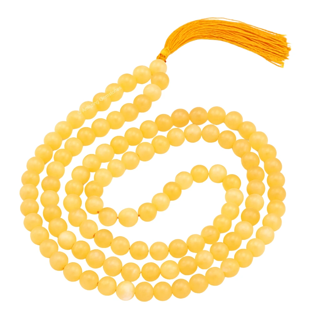 Yellow Calcite Mala (Without Knot)