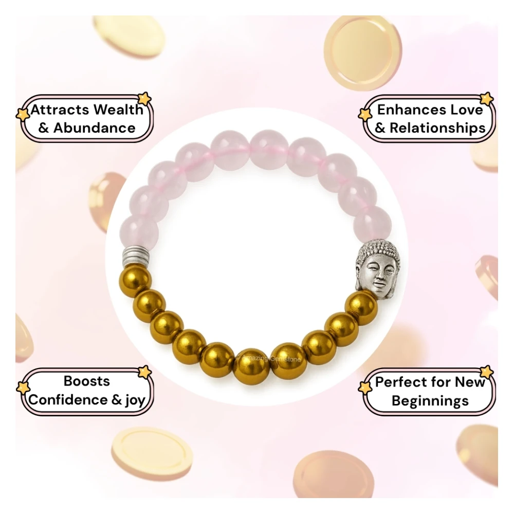 Love and Money Bracelet with Buddha Charm (Silver)