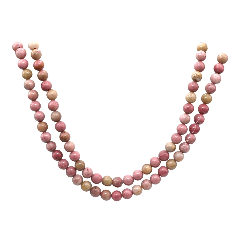 Pink Rhodonite Mala (Without Knot)