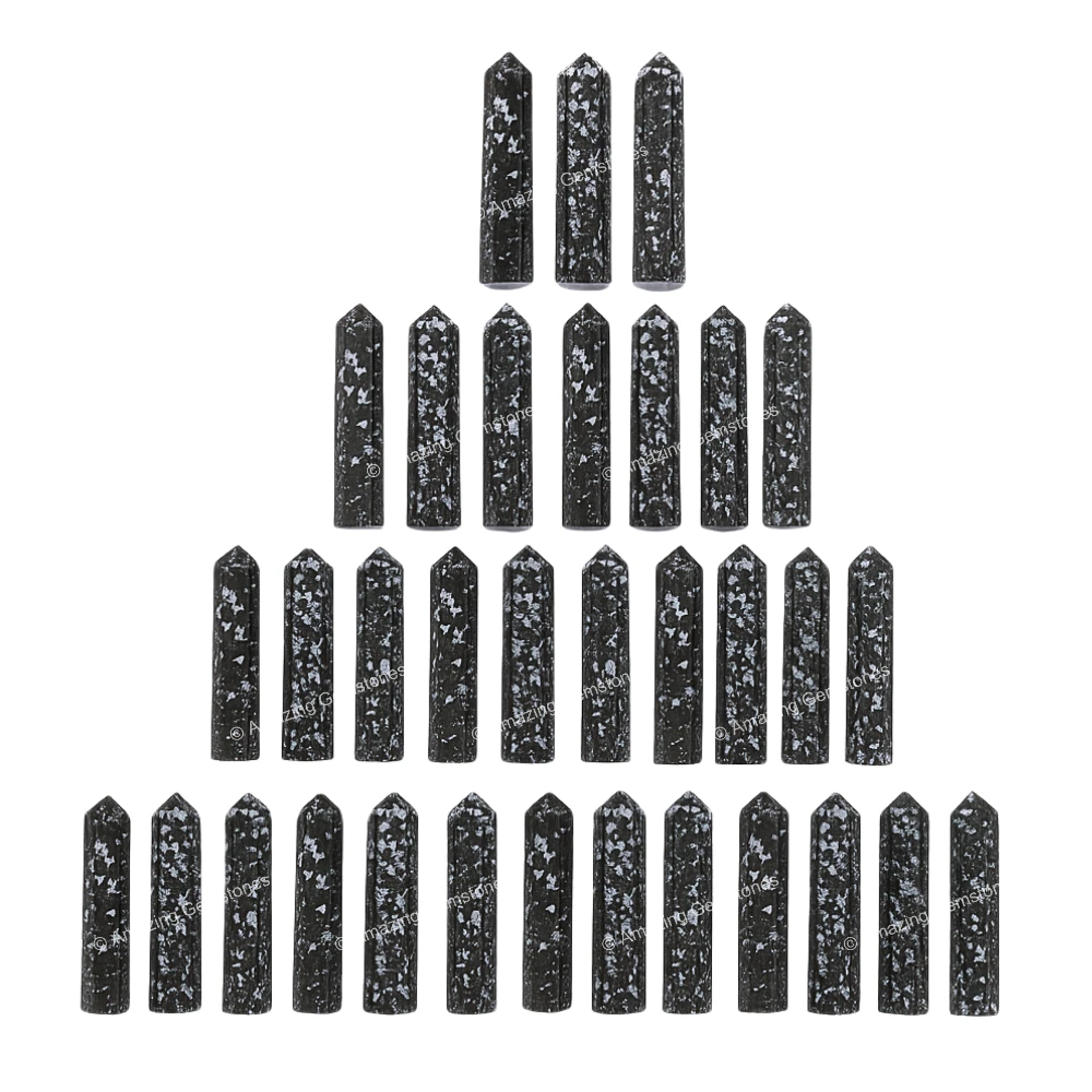 Black and White Tourmaline Pencil Points (Set of 3)