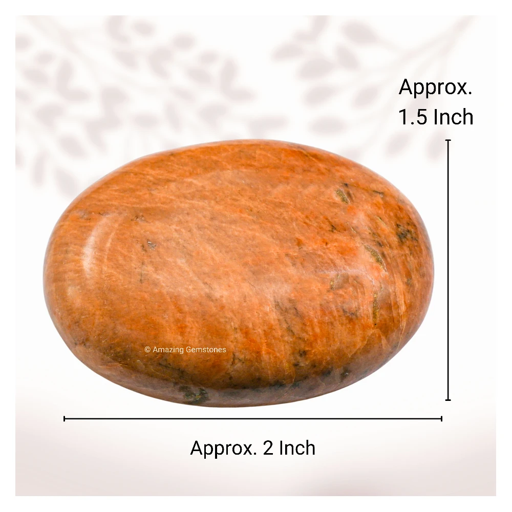 Peach Moonstone Palm Stone