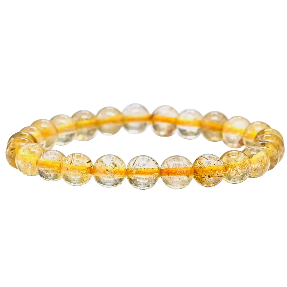 Golden Rutilated Bracelet (Strechable)