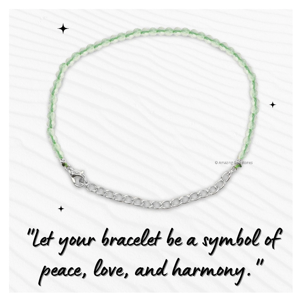 Green Amethyst Crystal Bracelet - 2mm Faceted Bead (Silver)