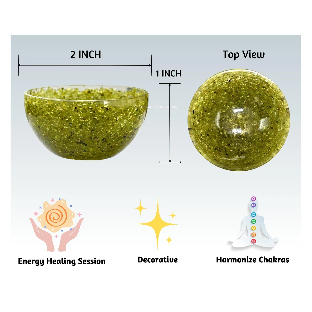 Peridot Crystal Orgone Bowl (2 Inch)