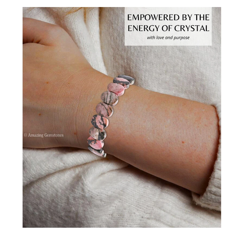 Rhodonite Faceted Bracelet - Oval Stone