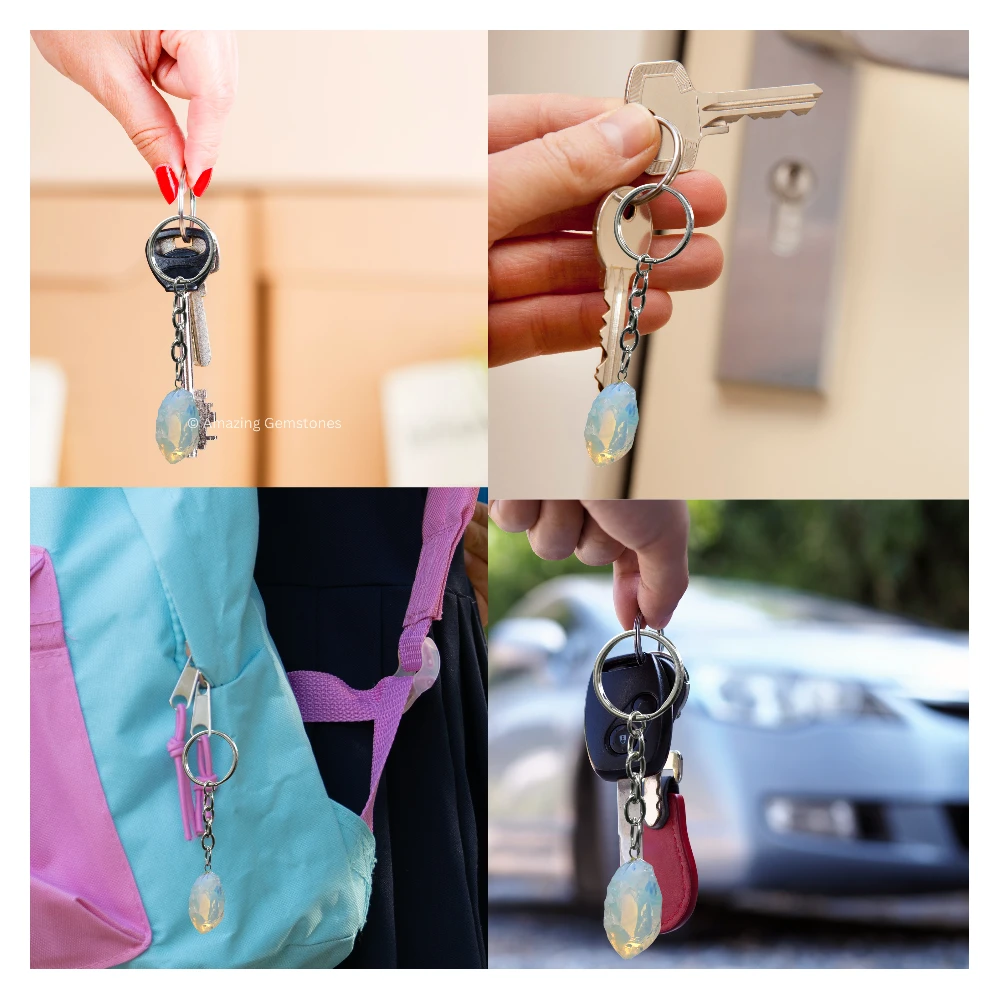 Opalite Keychain Keys Holder (Raw)