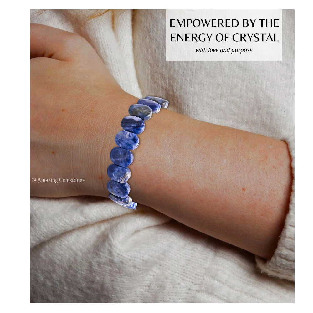 Sodalite Faceted Bracelet - Oval Stone