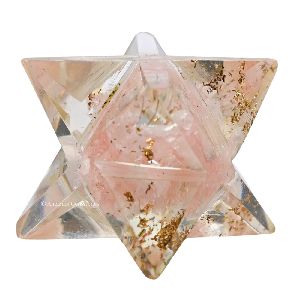 Rose Quartz Orgone Merkaba - 1 Inch