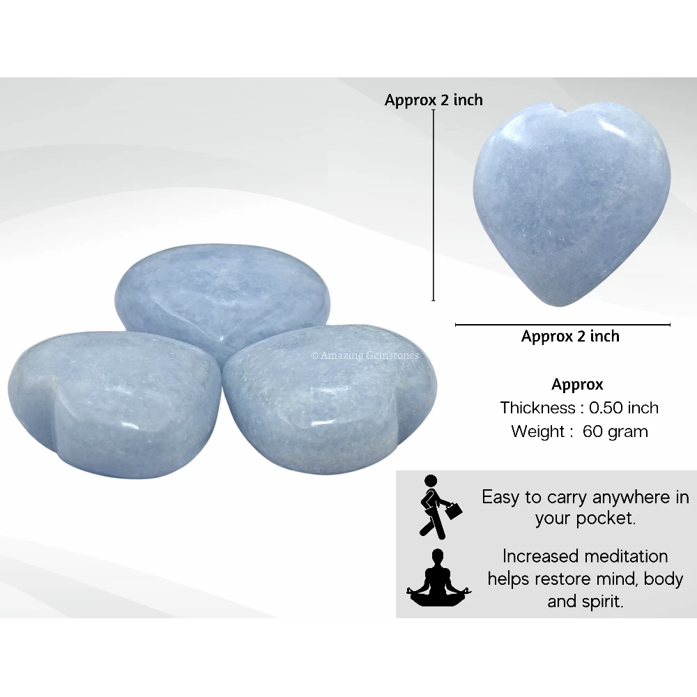 Blue Calcite Celestite Heart