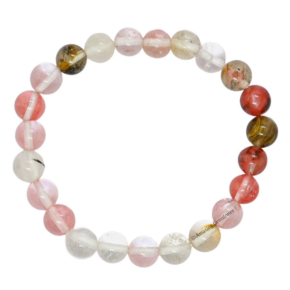Multi Cherry Quartz Bracelet (Strechable)
