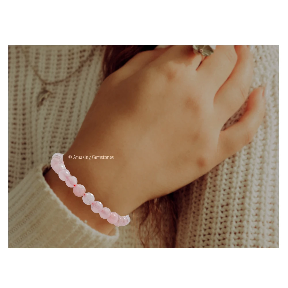 Rose Quartz Bracelet (Faceted-Stretchable)