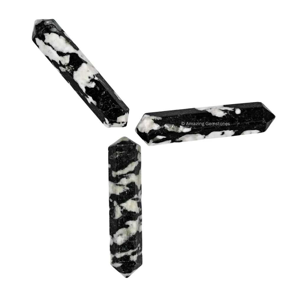 Black and White Tourmaline Pencil Points (Double Terminated) (Set of 50)