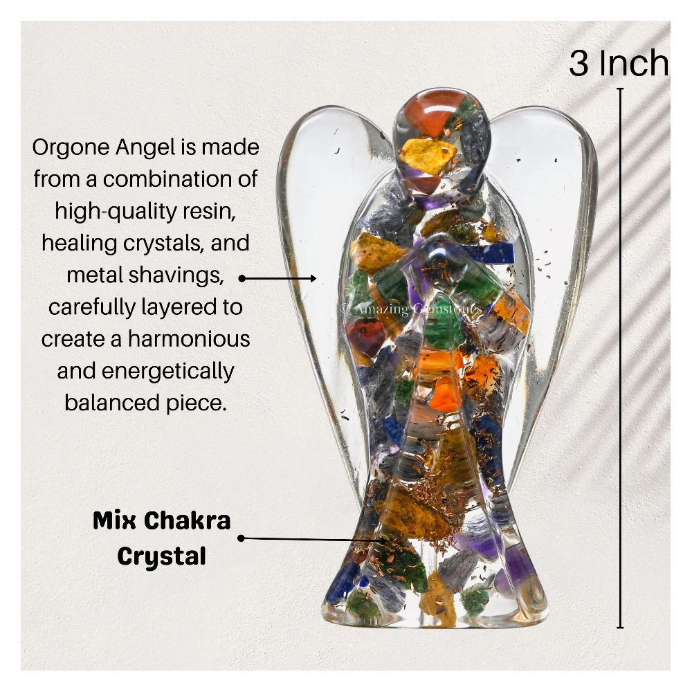 Mix Chakra Orgone Angel Figurine (3 Inch)