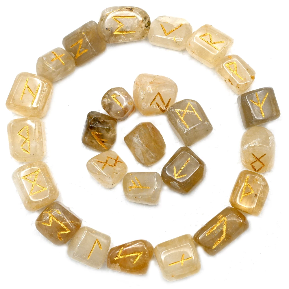 Citrine Rune Stones Set