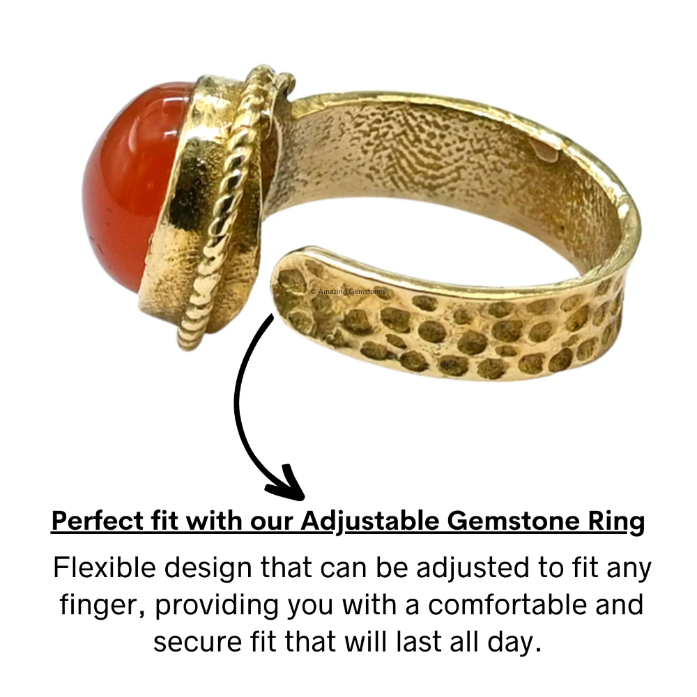 Carnelian Onyx Crystal Ring (Gold)