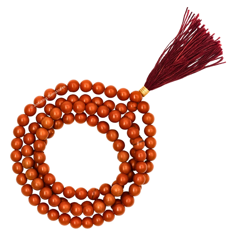 Red Jasper Mala (Without Knot)