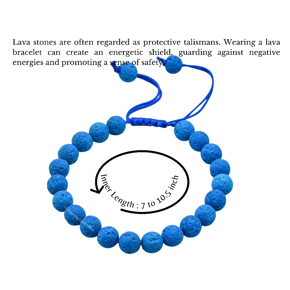 Blue Lava Stone Bracelet (Adjustable)