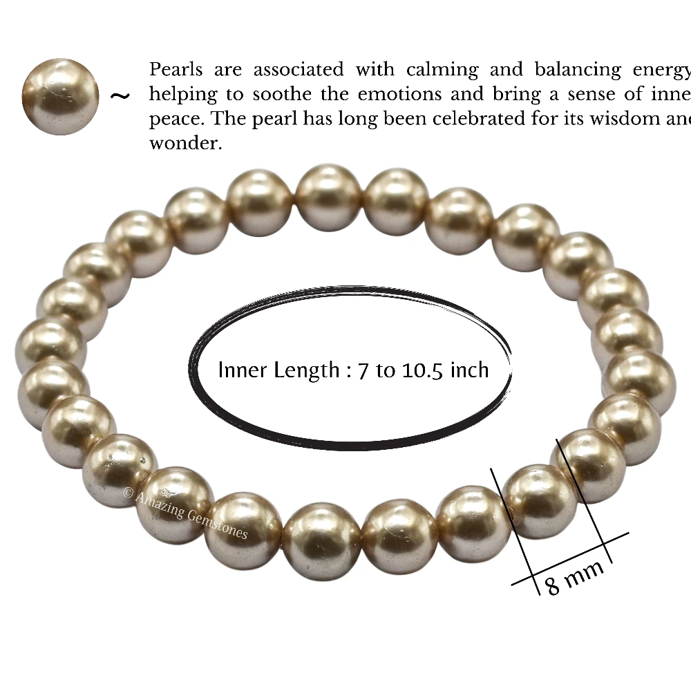 Champagne Pearl Bracelet (Strechable)