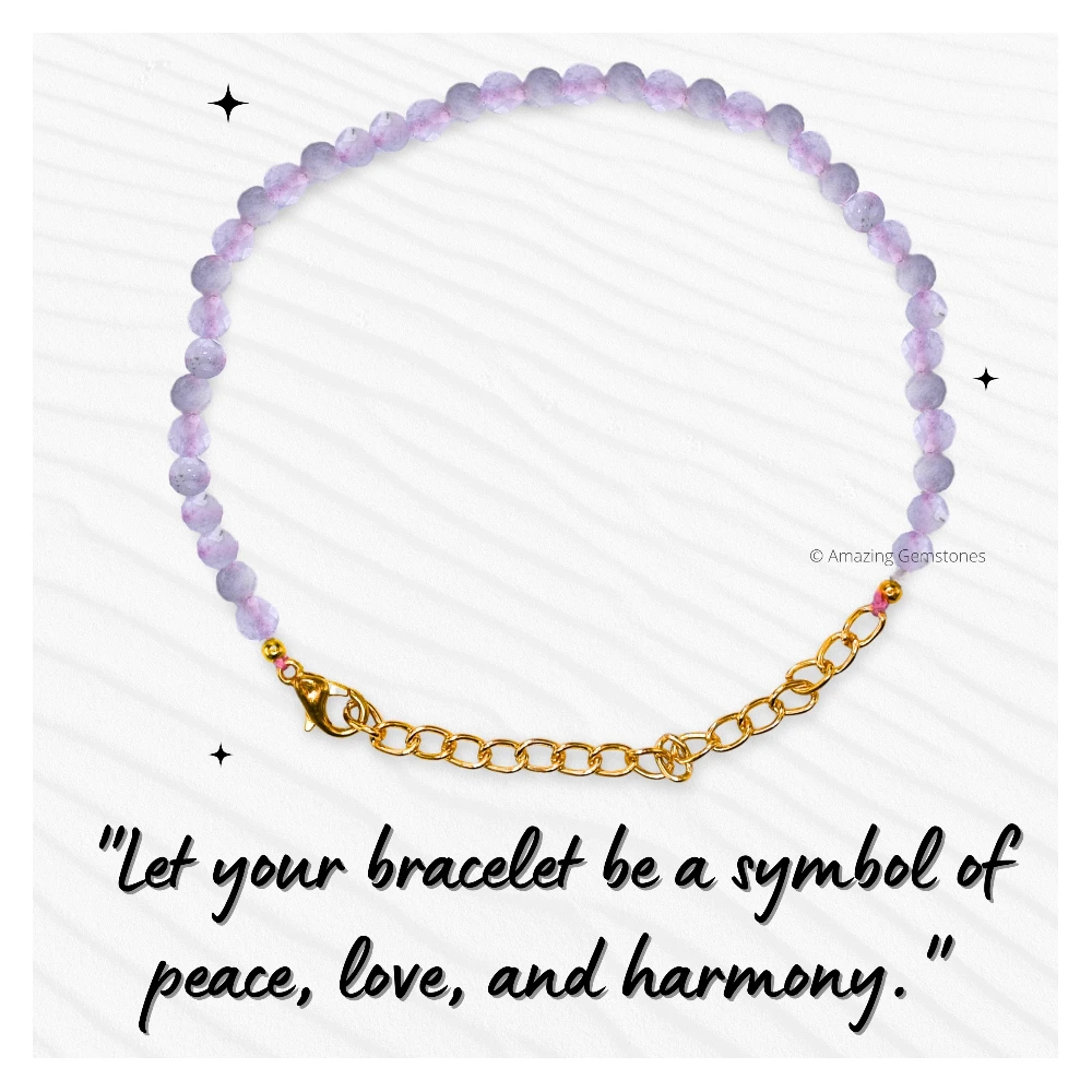 Morgonite Crystal Bracelet - 2mm Faceted Bead (Gold)