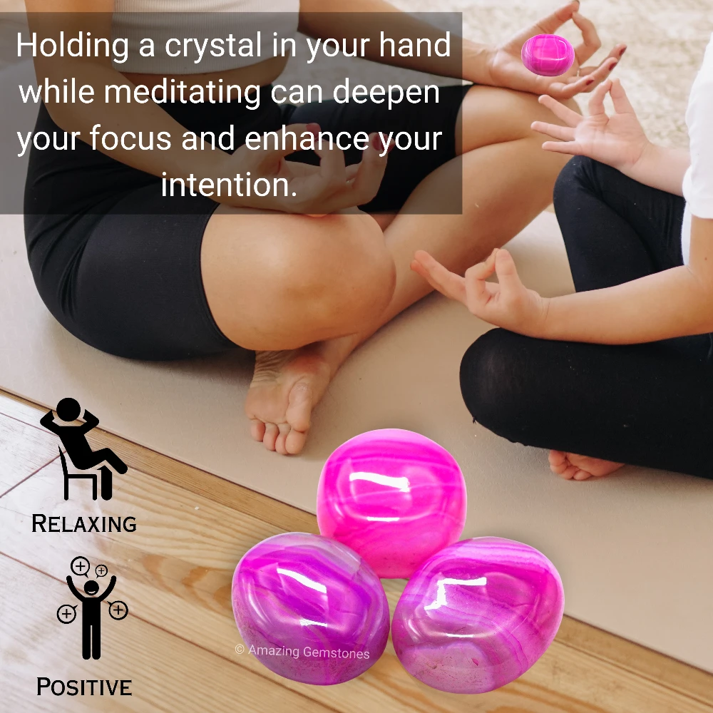 Pink Onyx Palm Stone