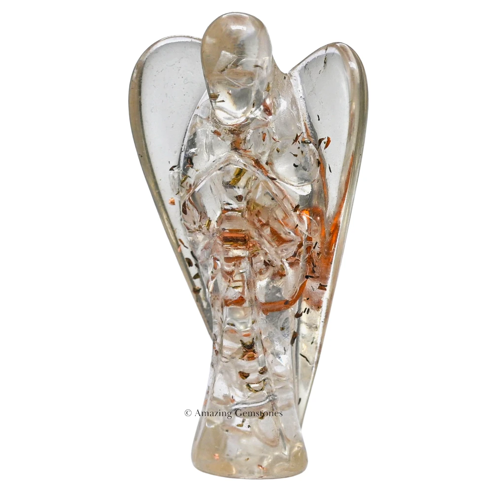 Clear Quartz Orgone Angel Figurine (2 Inch)