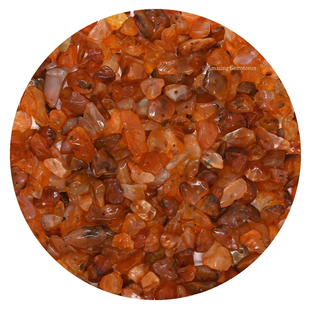 Carnelian Chips - Pre Drilled