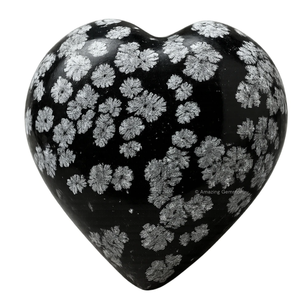 Snowflake Obsidian Heart