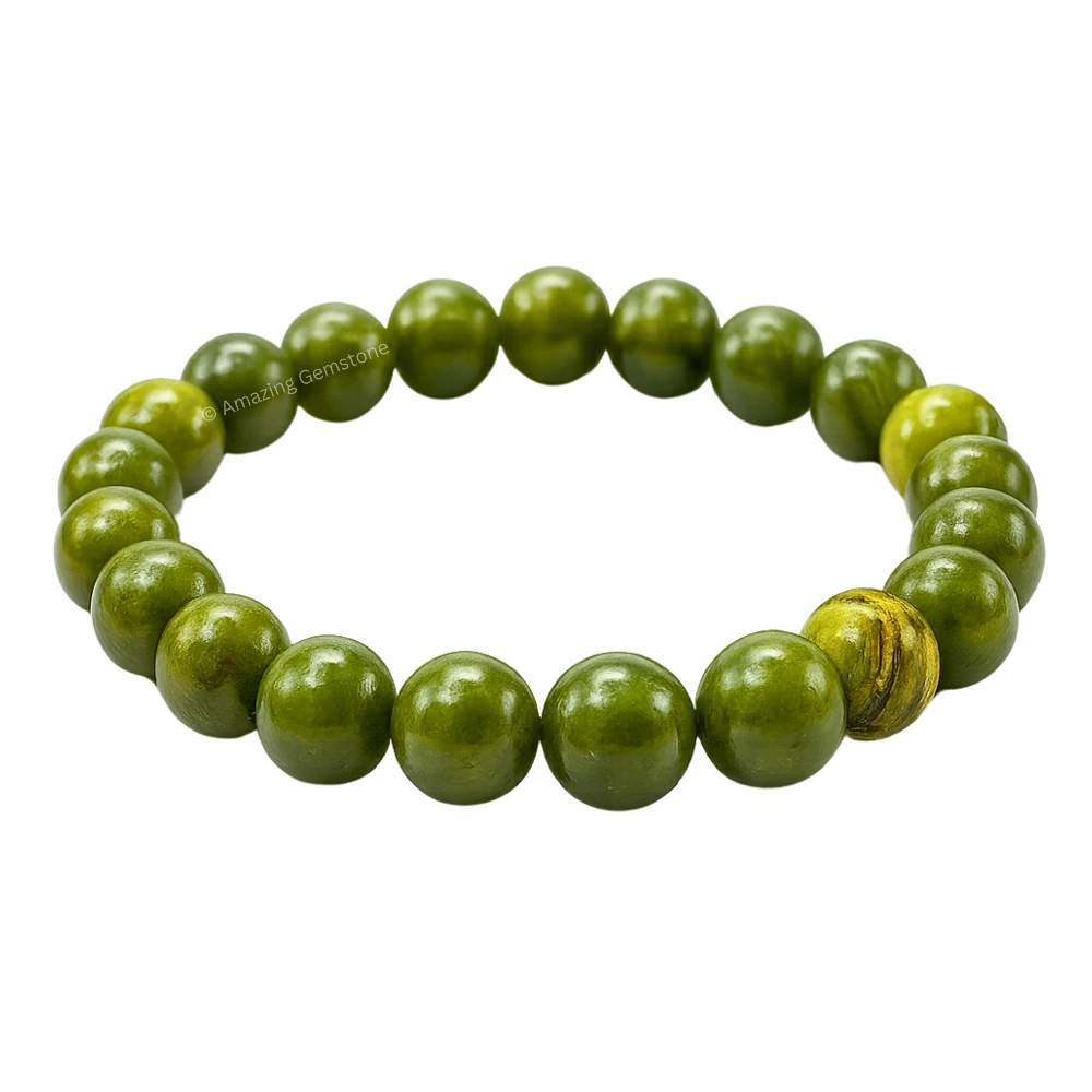 Green Jade Bracelet (Strechable)