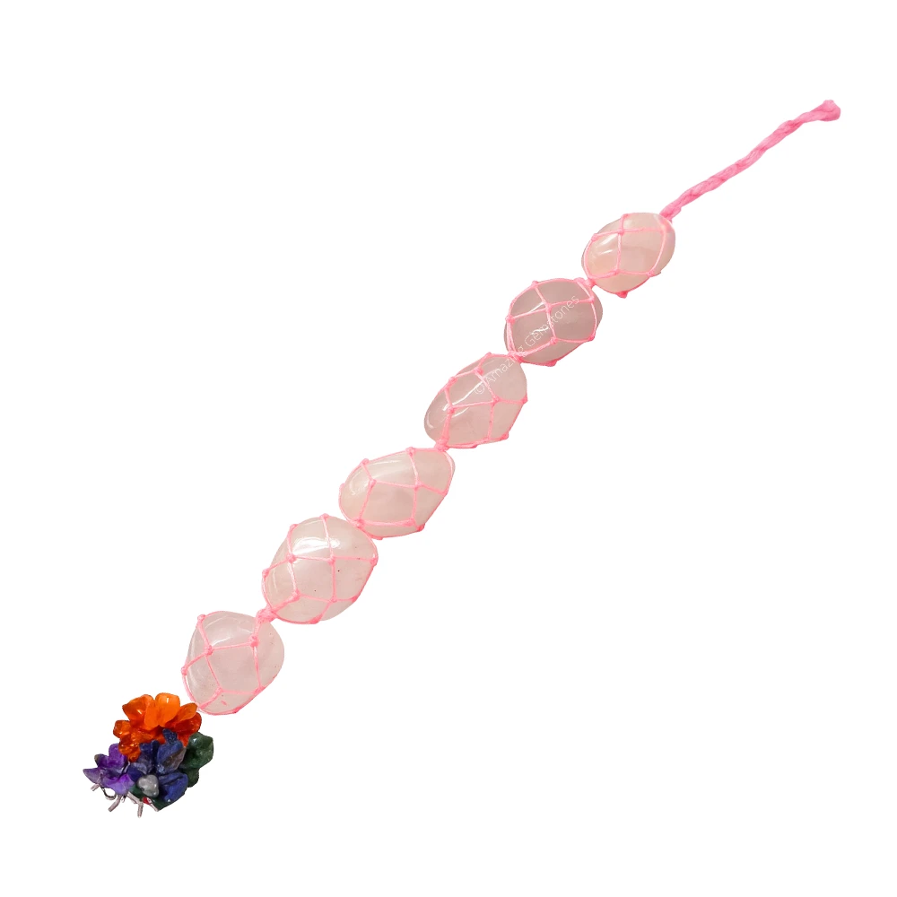 Rose Quartz Tumbled Car Hanging Ornaments