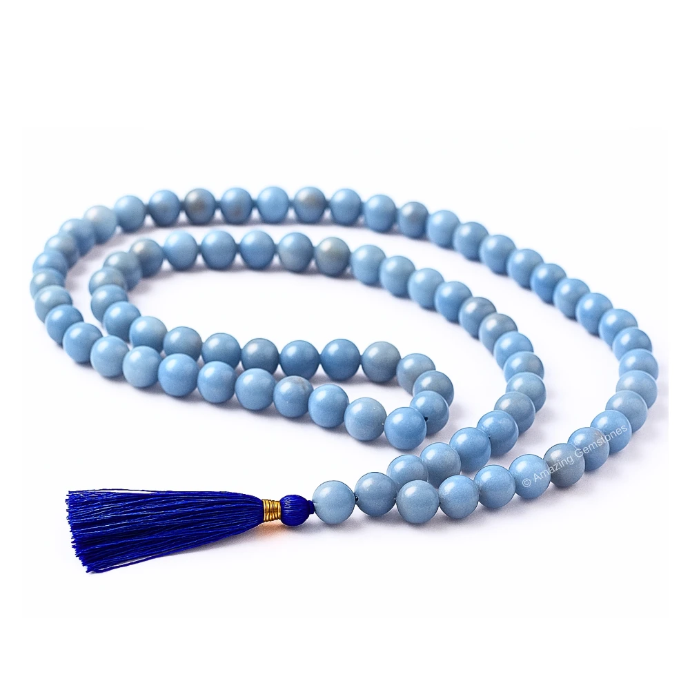 Angelite Japa Mala (Without Knot)