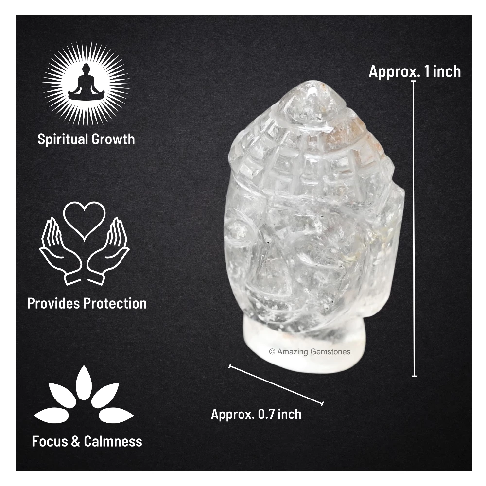 Clear Quartz Buddha Head