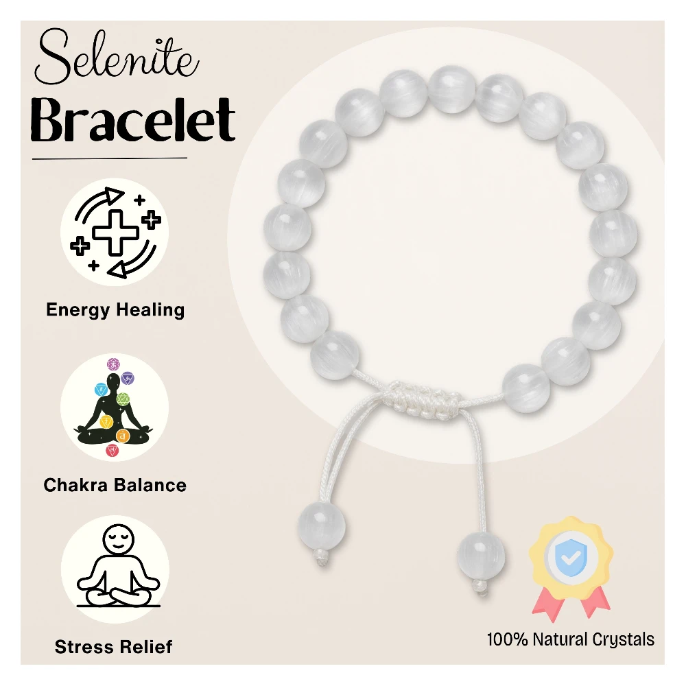 Selenite Bracelet (Adjustable)