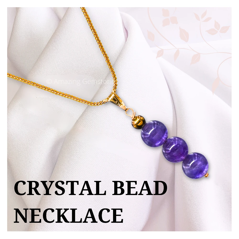 Amethyst Bead Pendant (Gold)