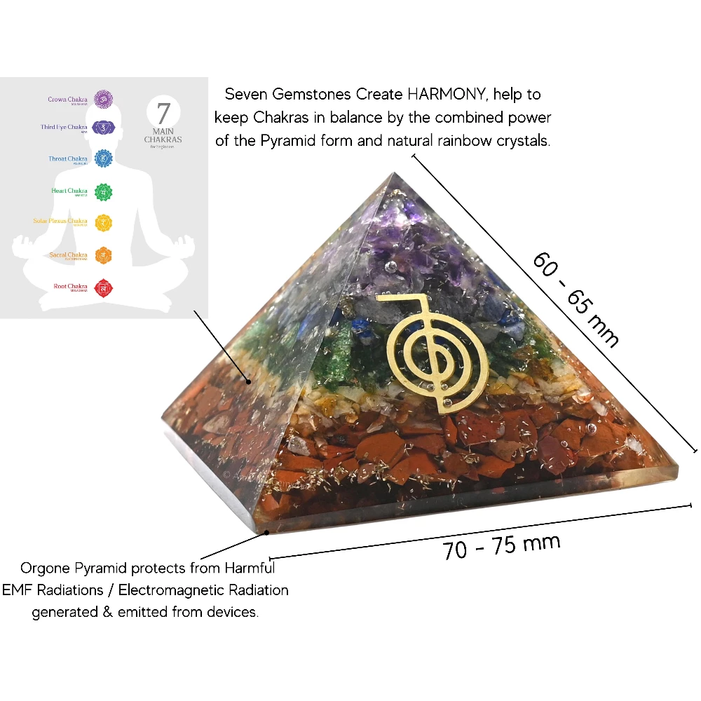 Natural Chakra Orgone Pyramid - Reiki
