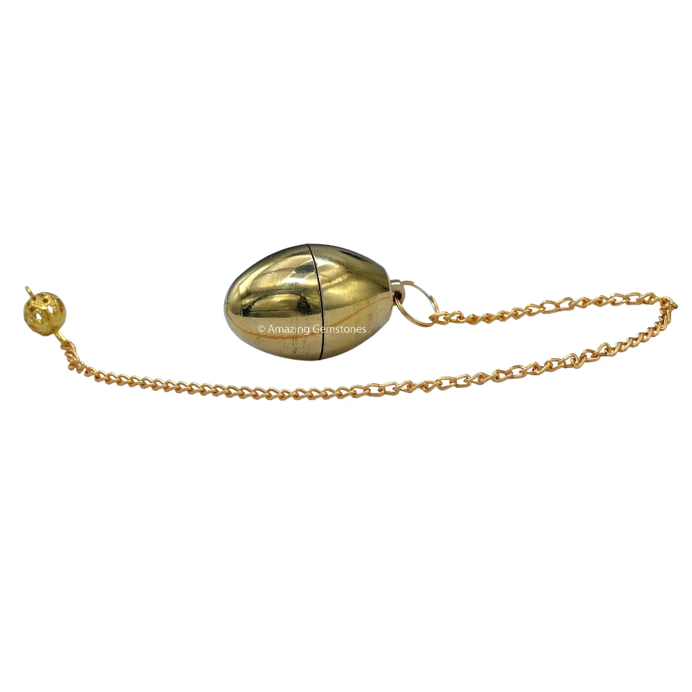 Copper Metal Pendulum - Gold 2 Piece Oval (MP94)