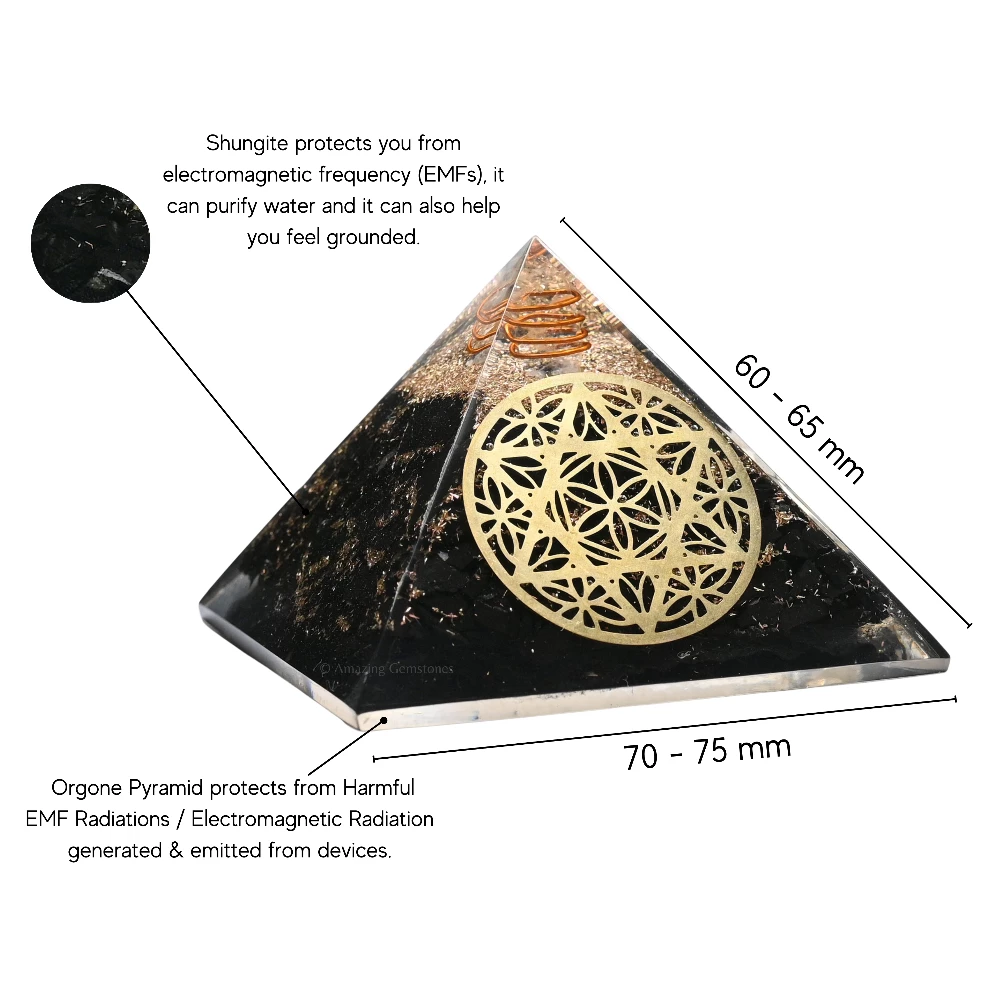 Shungite Orgone Pyramid - Star of David