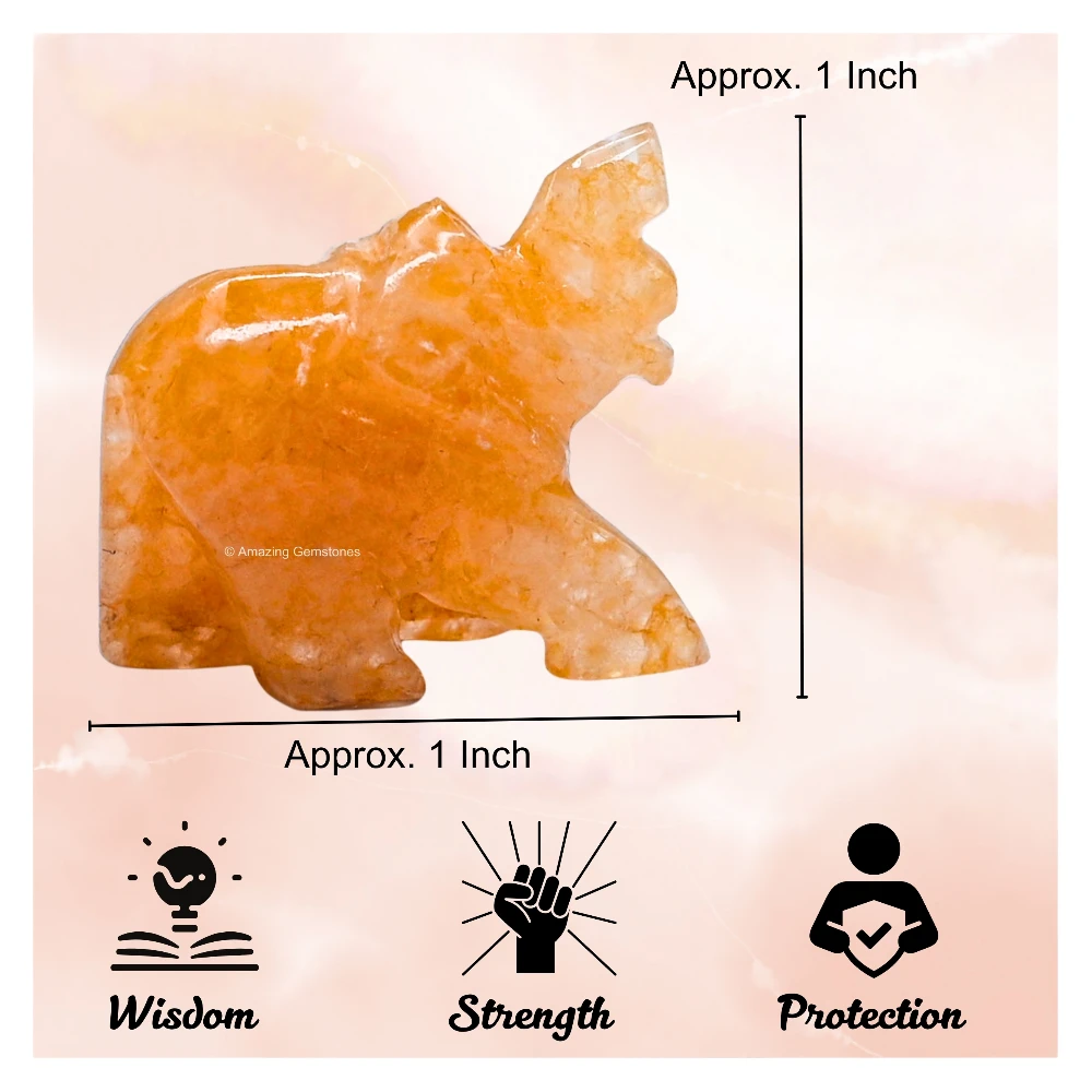 Yellow Aventurine Mini Elephant Crystal Figurine