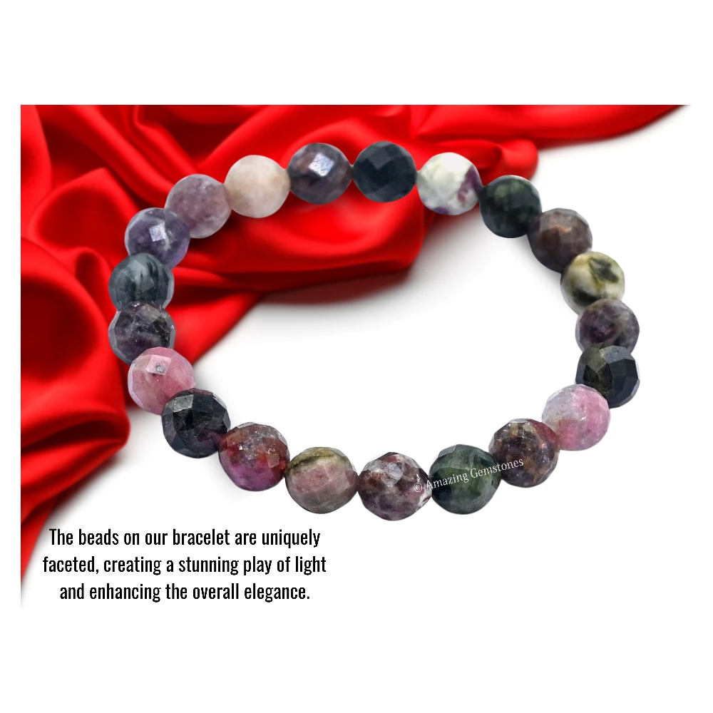 Multi Tourmaline Bracelet (Faceted) (Stretchable)