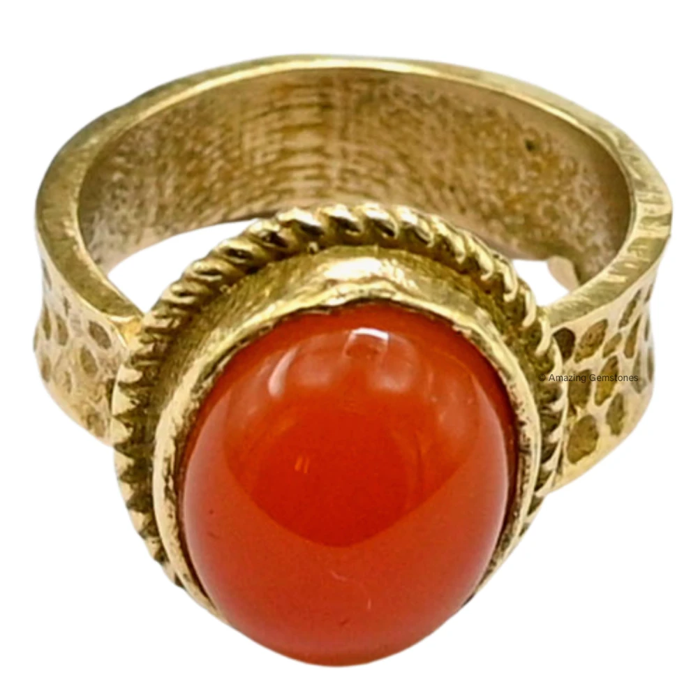 Carnelian Onyx Crystal Ring (Gold)