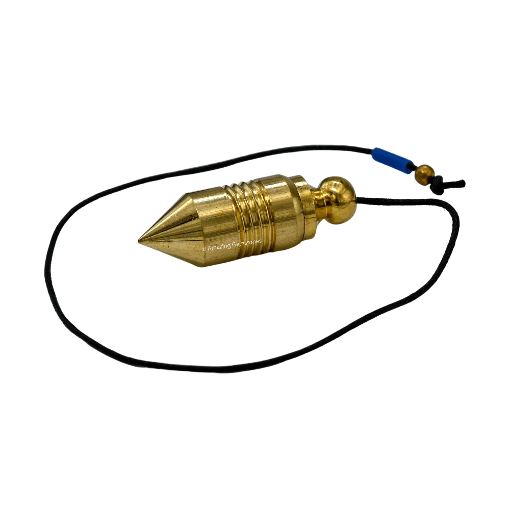 Copper Metal Pendulum - Gold 4 Ring Cone with Plate (MP85)