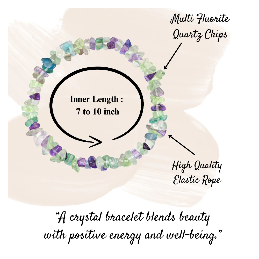 Multi Fluorite Chips Bracelet