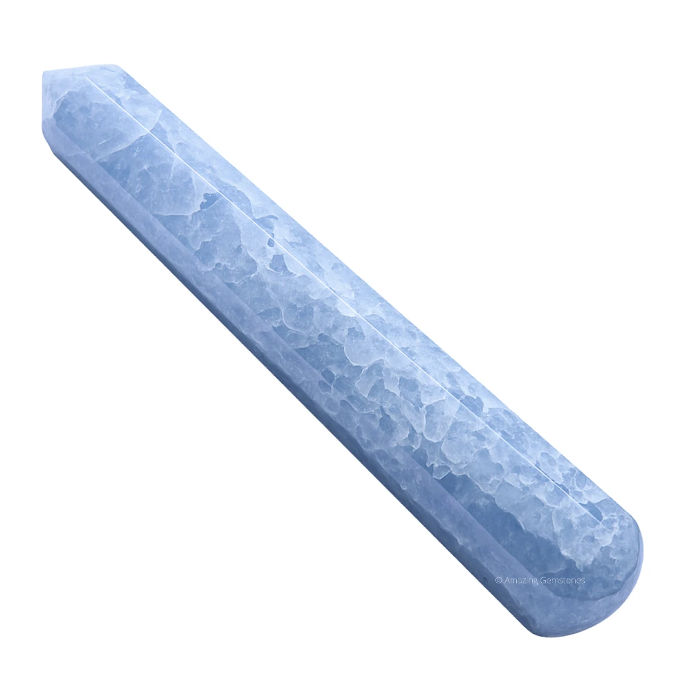 Blue Calcite Wand (Faceted)