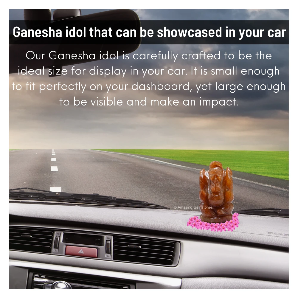 Red Aventurine Ganesha Crystal Idol