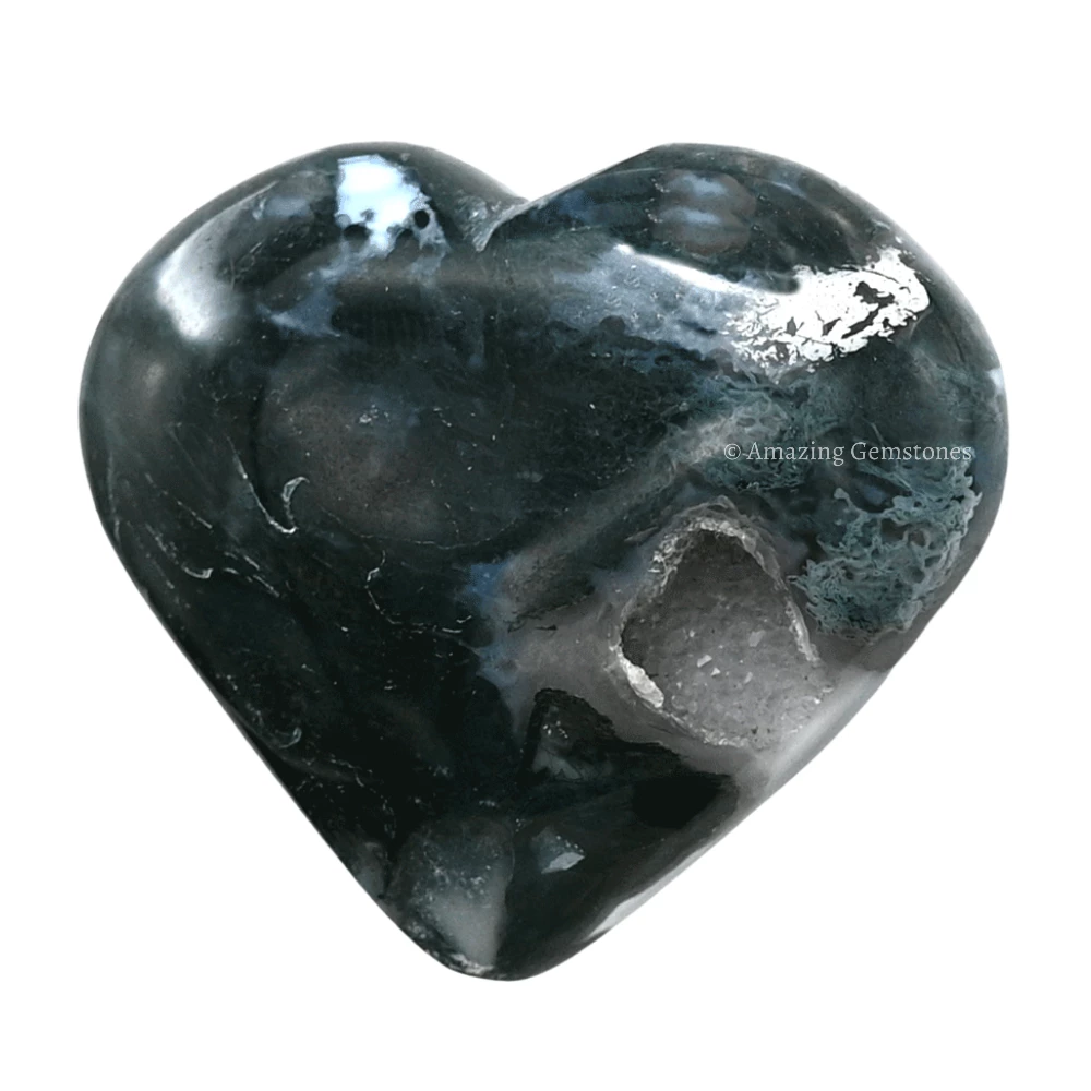 Moss Agate Heart