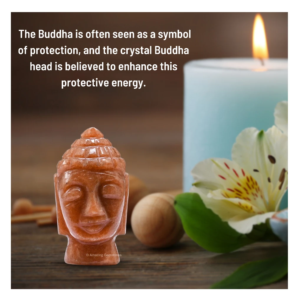 Orange Jasper Buddha Head