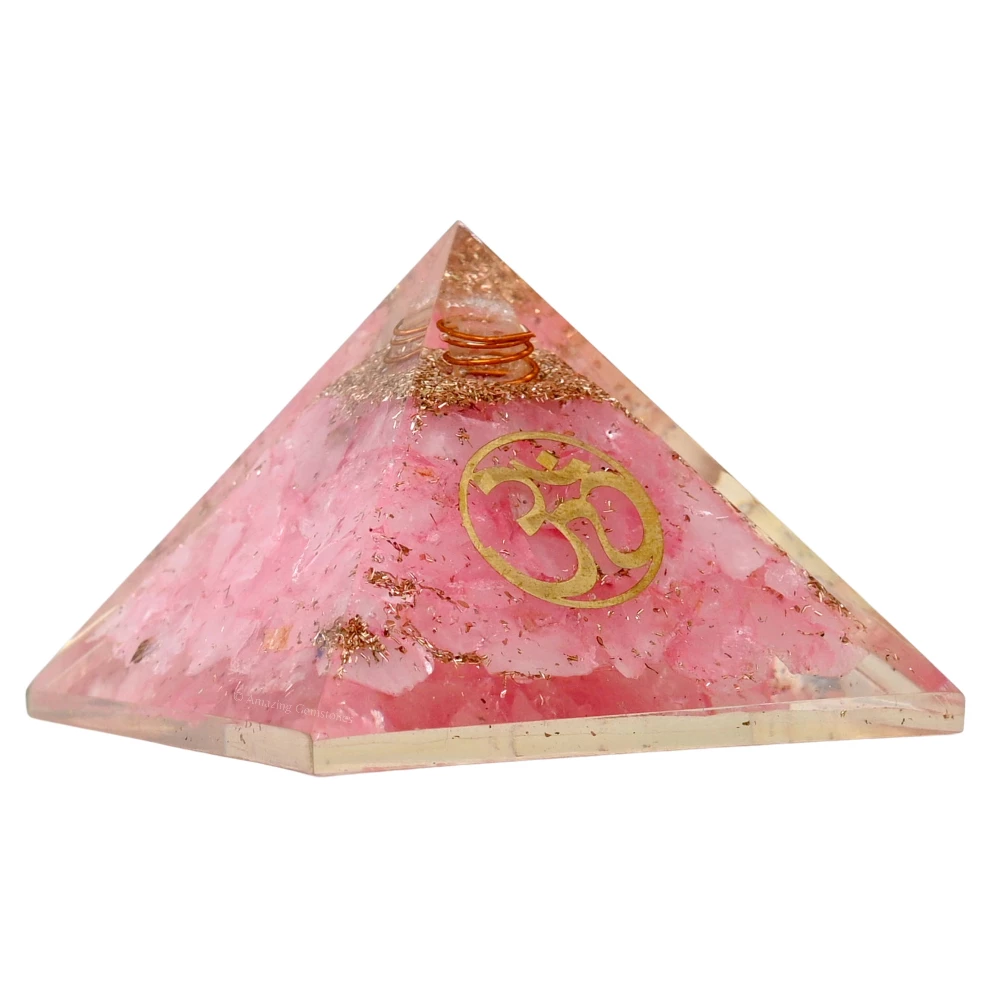 Rose Quartz Orgone Pyramid - OM